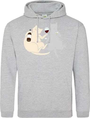 Cat Happy Hour - Cat wine, funny cat, happy hour, drinking, cocktails, wine lover, cat lover gift, minimalist, quirky humor, t-shirt design, art print, martini, funny graphic, sophisticated cat, tipsy - Standard Hoodie