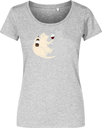 Cat Happy Hour - Cat wine, funny cat, happy hour, drinking, cocktails, wine lover, cat lover gift, minimalist, quirky humor, t-shirt design, art print, martini, funny graphic, sophisticated cat, tipsy - Women T-Shirt