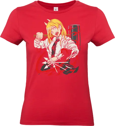  Power's Blood Hammer - stylish, chaotic, intense graphic, Power Chainsaw Man, Blood Fiend, anime, manga, fan art, t-shirt design, art print, blood hammer, Denji, Makima, cool anime girl, geek art - Standard T-Shirt (Women)