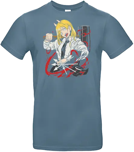  Power's Blood Hammer - stylish, chaotic, intense graphic, Power Chainsaw Man, Blood Fiend, anime, manga, fan art, t-shirt design, art print, blood hammer, Denji, Makima, cool anime girl, geek art - Standard T-Shirt