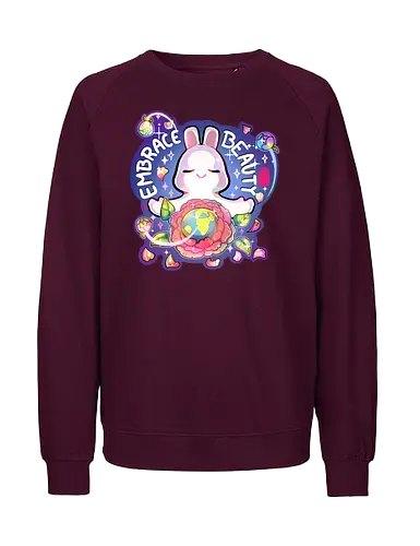 Embrace Beauty - bunny, pride, liebe, beauty, embrace, Peony, diversity, cute, positive, comic, affirmation - Fairtrade Sweatshirt