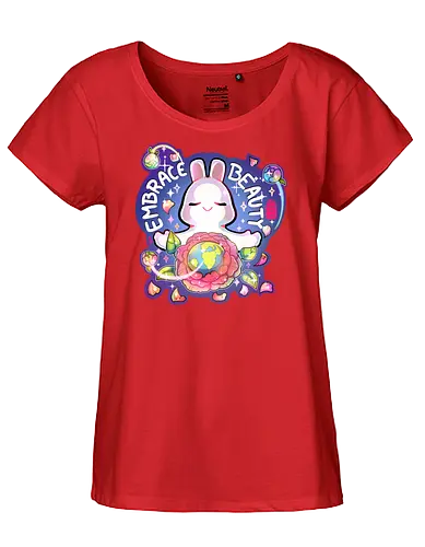 Embrace Beauty - bunny, pride, liebe, beauty, embrace, Peony, diversity, cute, positive, comic, affirmation - Fairtrade Girl Shirt