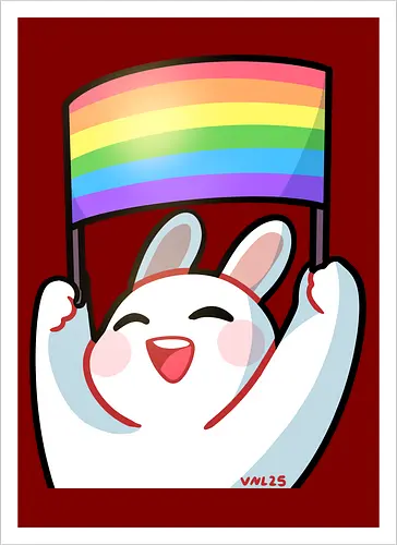 Bunnie Pride - bunny, pride, liebe, beauty, diversity, cute, positive, comic, affirmation, rainbow - Artprint