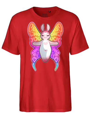 Be who you want to be - Butterfly - bunny, pride, liebe, beauty, embrace, diversity, cute, positive, comic, affirmation, Schmetterling - Fairtrade T-Shirt