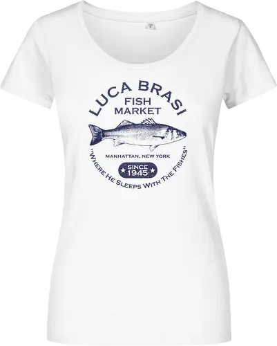 Luca Brasi Fish Market - Since 1945  - retro, vintage, vito corleone, 70s movies, classic movies, movie, the godfather, 70s, coppola, corleone, cult classic, cult movies, film, gangster, mafia - Women T-Shirt