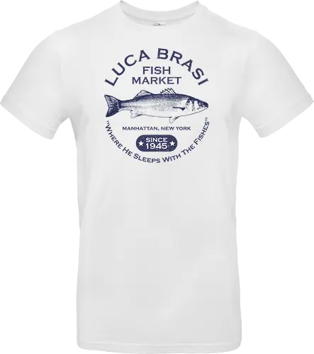 Luca Brasi Fish Market - Since 1945  - retro, vintage, vito corleone, 70s movies, classic movies, movie, the godfather, 70s, coppola, corleone, cult classic, cult movies, film, gangster, mafia - Standard T-Shirt