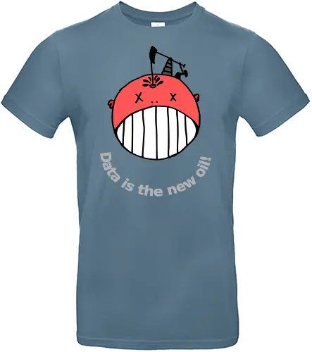 Data is the new oil, helle Schrift - Privatsphäre, BigData, Überwachungskapitalismus - Standard T-Shirt