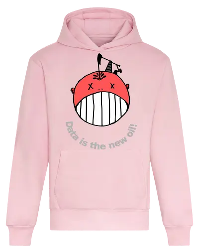 Data is the new oil, helle Schrift - Privatsphäre, BigData, Überwachungskapitalismus - Heavyweight Hoodie