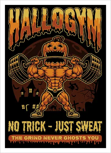 HalloGym - No Trick Just Sweat Gym Halloween Tee for Fitness Lovers