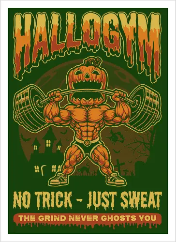 HalloGym - No Trick Just Sweat Gym Halloween Tee for Fitness Lovers