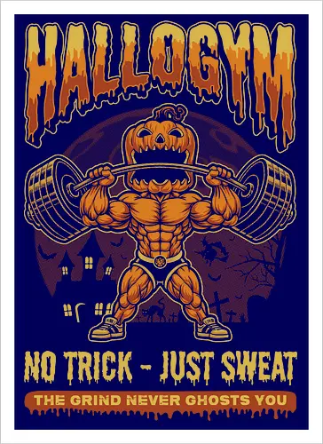 HalloGym - No Trick Just Sweat Gym Halloween Tee for Fitness Lovers