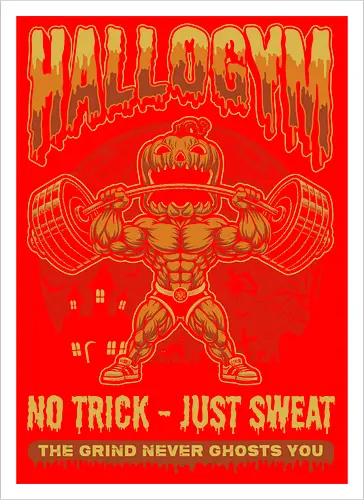 HalloGym - No Trick Just Sweat Gym Halloween Tee for Fitness Lovers