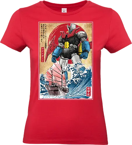 Mecha Z in Japan - anime, manga, japan, japanese art, mecha, mazinger z, great wave off kanagawa, retro - Standard T-Shirt (Women)