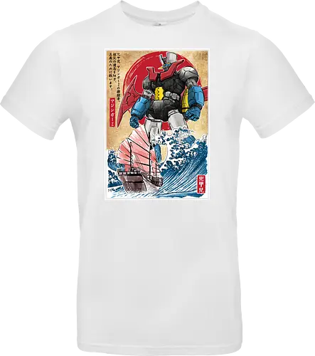 Mecha Z in Japan - anime, manga, japan, japanese art, mecha, mazinger z, great wave off kanagawa, retro - Standard T-Shirt