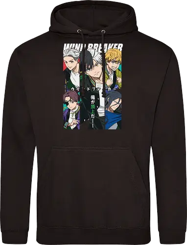 WIND BREAKER Furyoku High - WIND BREAKER, Haruka Sakura, Hayato Suou, Kyoutarou Sugishita, anime, manga, delinquent, fan art, t-shirt design, art print, Bōfūrin, high school anime, cool anime boys, stylish, action manga, geek art. - Standard Hoodie