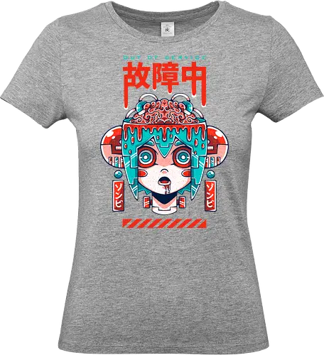 OUT OF SERVICE - halloween, zombie, robot, brain, creepy, spooky, cute, anime, japan, mecha, robot girl - Standard T-Shirt (Women)
