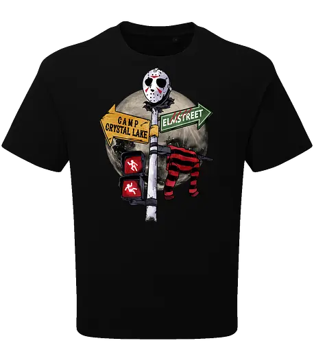 curse land - horror, halloween, jasonvoorhees, freddy krueger, friday13th, horror movies, slasher, halloween town, hocus pocus, elmstreet, nightmare - Oversize T-Shirt