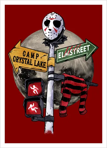 curse land - horror, halloween, jasonvoorhees, freddy krueger, friday13th, horror movies, slasher, halloween town, hocus pocus, elmstreet, nightmare - Artprint