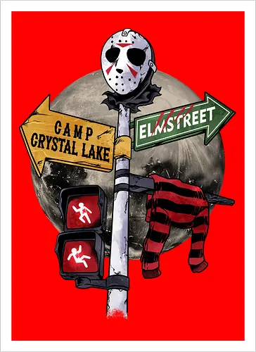 curse land - horror, halloween, jasonvoorhees, freddy krueger, friday13th, horror movies, slasher, halloween town, hocus pocus, elmstreet, nightmare - Artprint