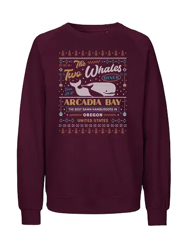 Two Whales Diner Ugly Sweater - butterfly, before the storm, Chloe, Max, arcadia bay, video game, gaming, rocky mountain record traders, the black lantern, true colors, alex chen, haven springs, double exposure, ugly christmas sweater, two whales diner, Strange Life - Fairtrade Sweatshirt