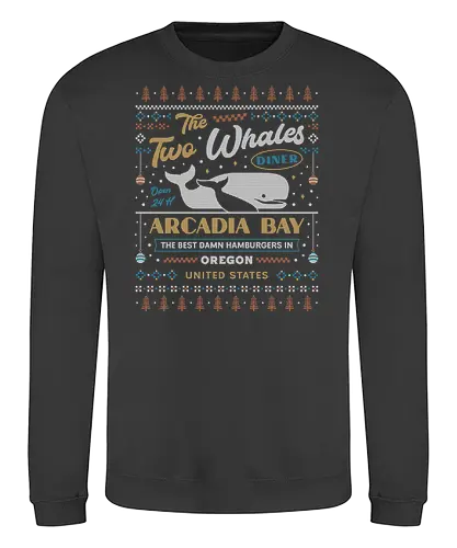 Two Whales Diner Ugly Sweater - butterfly, before the storm, Chloe, Max, arcadia bay, video game, gaming, rocky mountain record traders, the black lantern, true colors, alex chen, haven springs, double exposure, ugly christmas sweater, two whales diner, Strange Life - Sweatshirt