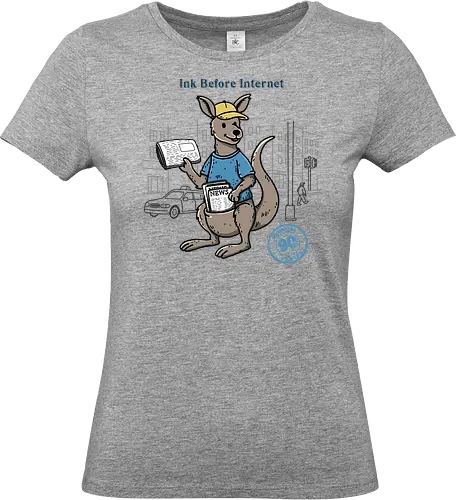 Ink Before Internet  - y2k, nostalgic, nostalgia, relatable, ink before internet, newspaper, newspaper boy, vintage, design, 90s, 90s era, old time, back to 90s - Standard T-Shirt (Women)