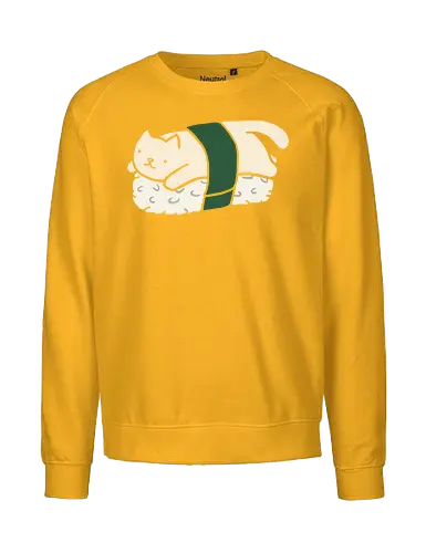 Cute Nigiri Cat - Cat sushi, nigiri cat, cute cat, kawaii, minimalist, food art, Japanese food, sushi lover, cat lover gift, adorable, cartoon, t-shirt design, art print, neko, purrfect sushi - Fairtrade Sweatshirt