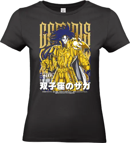  Gemini Saga: Evil or Good - stylish, classic anime, Shonen., Saga of Gemini, Gemini Saga, Saint Seiya, Knights of the Zodiac, Gold Saint, anime, manga, fan art, t-shirt design, art print, Gold Cloth, Galaxian Explosion, epic anime, geek art - Standard T-Shirt (Women)