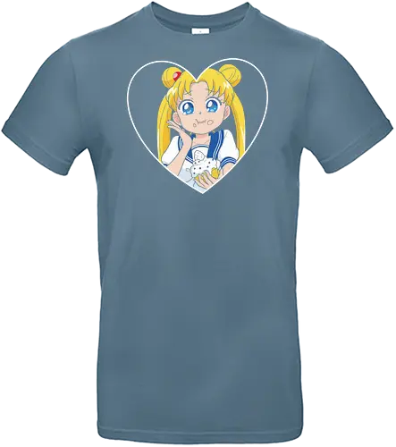 Sailor Cupcake Love - Sailor, Usagi Tsukino, magical girl, cute anime, kawaii, cupcake, sweet, fan art, t-shirt design, art print, retro anime, 90s nostalgia, heart graphic, Chibi Moon, pop culture - Standard T-Shirt