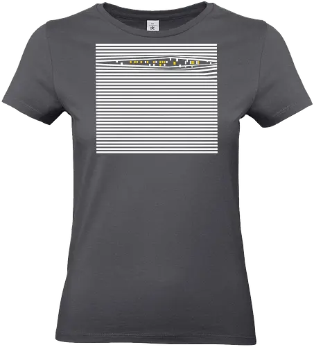 City Never Sleeps - minimal, minimalism, winter, city, cityscape, cities, city life, night life, night, art - Standard T-Shirt (Women)
