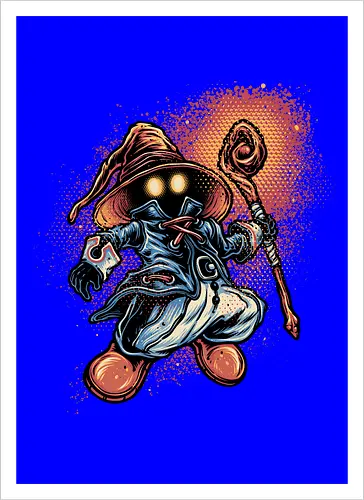 Legend of the Black Mage - Gaming, gamer, video games, Japanese, fantasy, series, video game - Artprint