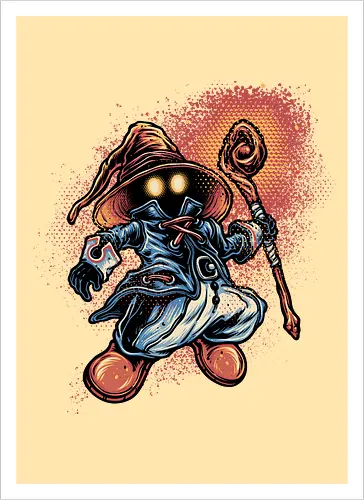 Legend of the Black Mage - Gaming, gamer, video games, Japanese, fantasy, series, video game - Artprint