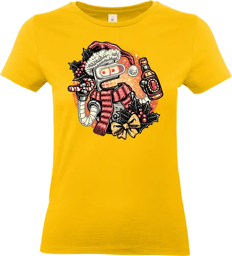 Happy Holidays Humans - Sitcom, robot, robots, Christmas, Holidays, Xmas, Santa, character, fictional - Standard T-Shirt (Women)