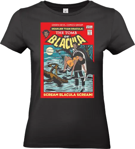 The Tomb - blaxploitation, bloodsucker, comics, green devil artwork, vampires, horror movies - Standard T-Shirt (Women)