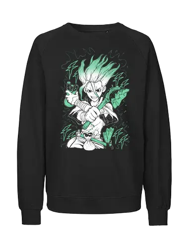 Senku Ishigami - Dr.Stone - Kawaii, Anime, Manga, Tokyo, Angry, Japanese Art, Aesthetic, Manga Style, Zylixzen, Aggressive, Gamer, Otaku, Gift, Cool - Fairtrade Sweatshirt