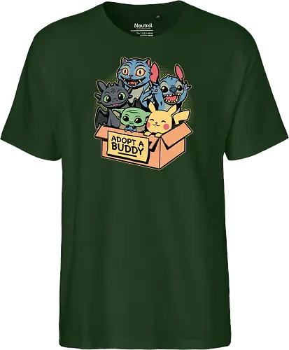 Adopt Geek Pet - Video Game, Game, Japanese, Korean, Tv Show, Animation, Tiger, Viking, Dragon, Cute, Pet, Animal, Adoption, Adopt, Pet Adoption, Buddy, Kpop, rat, extraterrestrial - Fairtrade T-Shirt