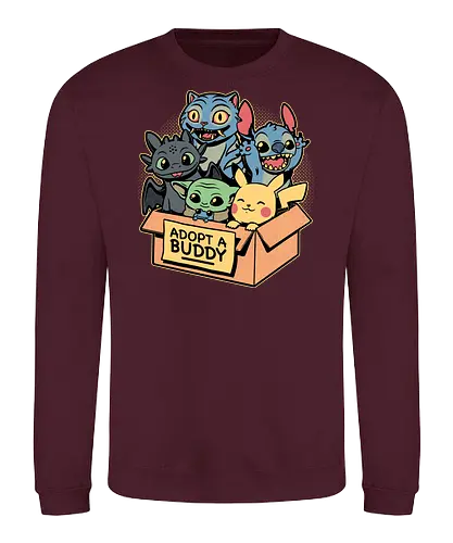 Adopt Geek Pet - Video Game, Game, Japanese, Korean, Tv Show, Animation, Tiger, Viking, Dragon, Cute, Pet, Animal, Adoption, Adopt, Pet Adoption, Buddy, Kpop, rat, extraterrestrial - Sweatshirt