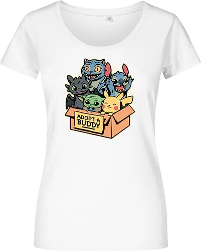Adopt Geek Pet - Video Game, Game, Japanese, Korean, Tv Show, Animation, Tiger, Viking, Dragon, Cute, Pet, Animal, Adoption, Adopt, Pet Adoption, Buddy, Kpop, rat, extraterrestrial - Women T-Shirt