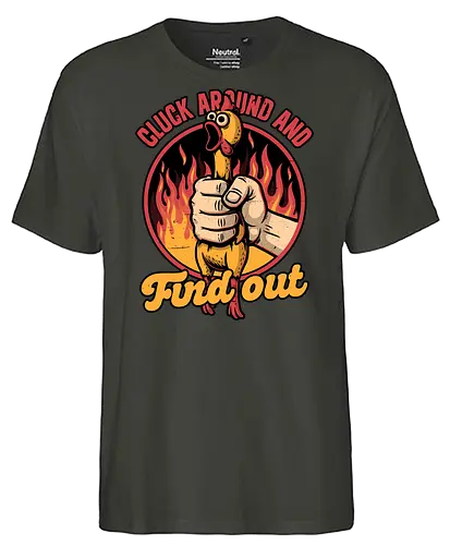 Chicken Quote Burn - Chicken, Everything Is Fine, I'm Fine, This Is Fine, It's Fine, Fire, Fun, Funny, Joke, Dad Joke, Toy, Meme, Internet, Find Out - Fairtrade T-Shirt