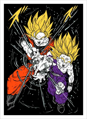 Son Gohan and Goku Super Saiyan 2 Ball - Dragon Z