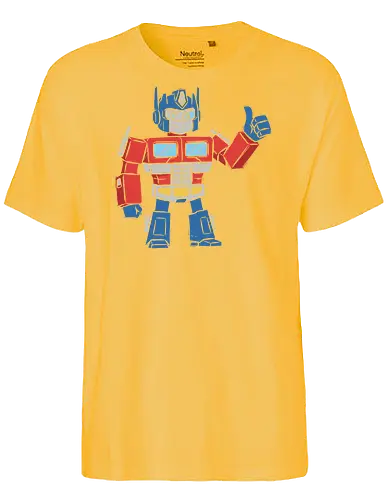 Optimus Prime Thumb Up - Transformers G1 Leader - Optimus Prime, Transformers G1, Autobot, Thumbs Up, Robot, Retro Cartoon, '80s, Geek, Nerd, Pop Culture, Leader, Classic Print, Thumb Up, Cartoon - Fairtrade T-Shirt