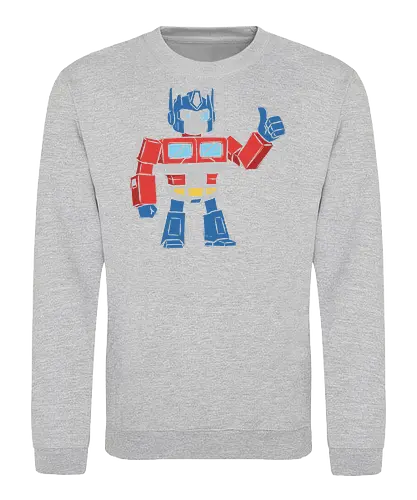 Optimus Prime Thumb Up - Transformers G1 Leader - Optimus Prime, Transformers G1, Autobot, Thumbs Up, Robot, Retro Cartoon, '80s, Geek, Nerd, Pop Culture, Leader, Classic Print, Thumb Up, Cartoon - Sweatshirt