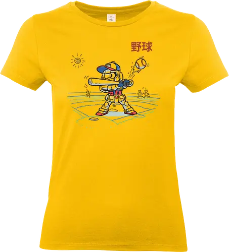 Baseball Gundam (Yakyuu) - Gundam, RX-78-2, baseball, chibi gundam, mecha, anime, manga, sports anime, fan art, t-shirt design, art print, cool robot, geek art, nostalgic, Yakyuu, Char's Counterattack - Standard T-Shirt (Women)