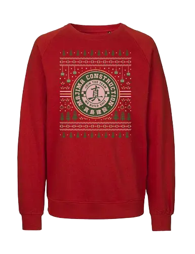 Majima Construction Ugly Sweater - yakuza, goro majima, ono michio, kiryu kazuma, ryu ga gotoku, yakuza like a dragon, ichiban, like a dragon ishin, kazuma kiryu, video game, gaming, gamer, majima construction, ugly christmas sweater, pirate in hawaii, christmas, xmas - Fairtrade Sweatshirt