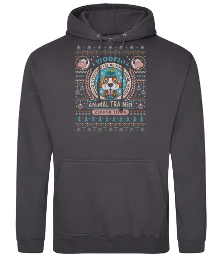 Woofio Zephyr Town Ugly Sweater - harvest moon, harvest, cute, moon, farmer, farmers, farming, farm, harvesting, adorable, gaming, gamer, game, video game, videogame, videogames, videogame, geek, nerd, rpg, jrpg, otaku, cow, story of seasons, rune factory, trio of towns, story of seasons grand bazaar, ugly christmas sweater, christmas, xmas, woofio - Standard Hoodie