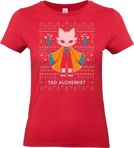 Mysterious Alchemist Ugly Sweater - nine sols, cat, yi, Bug Knight, silksong, indie, ninja, roguelike, roguelite, shuanshuan, shanhai 9000, video game, gaming, gamer, indie game, ugly christmas sweater, xmas, christmas - Standard T-Shirt (Women)