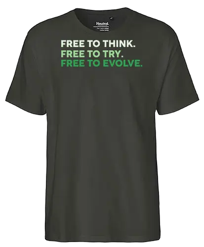 evolve motivation  - self care, end the stigma, anxiety awareness, healing journey, positive mindset, you are not alone, mental wellness, self love, mental health, parody, fun, justice, font, lettering, typography, it's okay to not be okay, anxiety, comedy - Fairtrade T-Shirt
