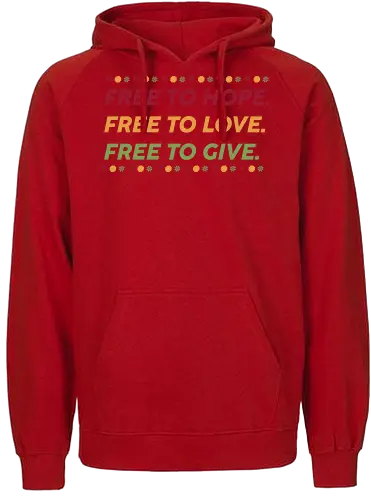 free hope - comedy, parody, fun, justice, font, lettering, typography, xmas, christmas, winter, snowflake, santaclaus, holiday - Fairtrade Hoodie