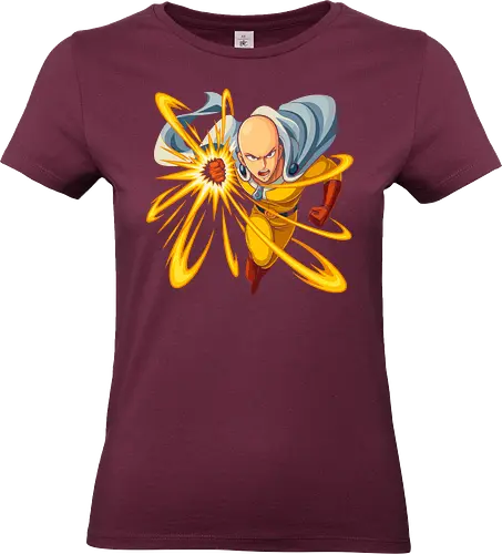  The One Punch Dash - Saitama, One-Punch Man, One Punch, Caped Baldy, anime, manga, hero, fan art, t-shirt design, art print, cool anime art, geek art, dynamic, action graphic, overpowered, Shonen - Standard T-Shirt (Women)