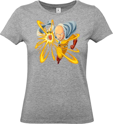  The One Punch Dash - Saitama, One-Punch Man, One Punch, Caped Baldy, anime, manga, hero, fan art, t-shirt design, art print, cool anime art, geek art, dynamic, action graphic, overpowered, Shonen - Standard T-Shirt (Women)